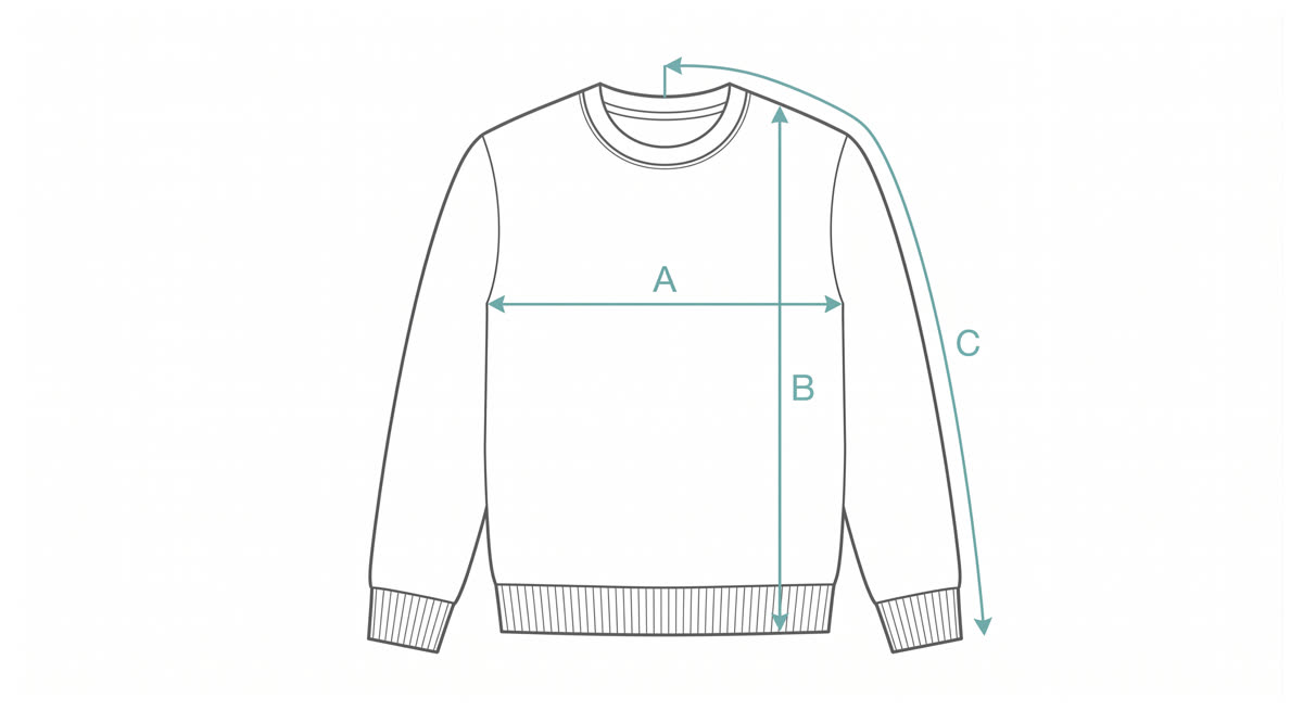 Sweaters & hoodies measurement diagram